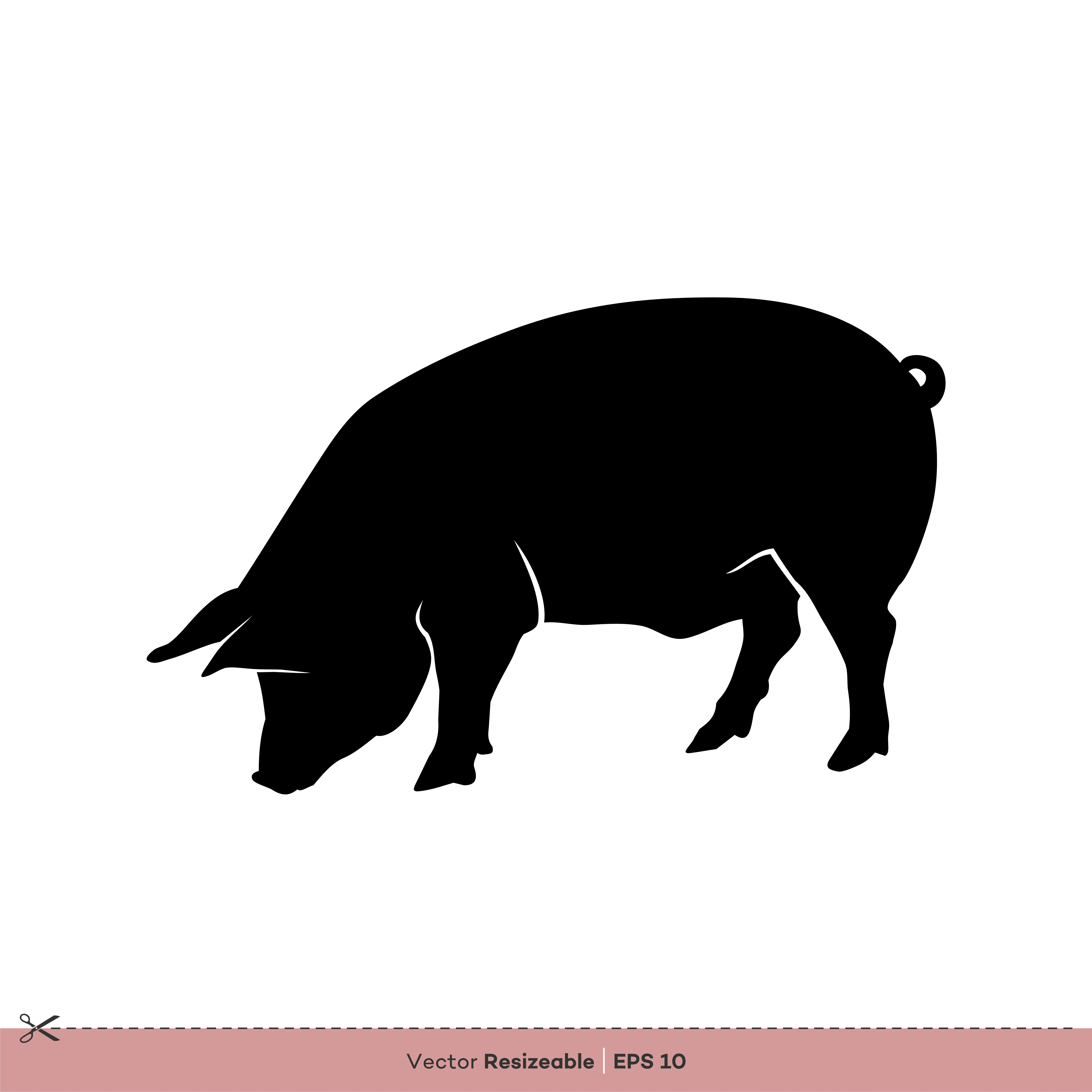 Download Farm Animal - Pig Silhouette Vector Logo Template Illustration Design - Download Free Vector Art ...