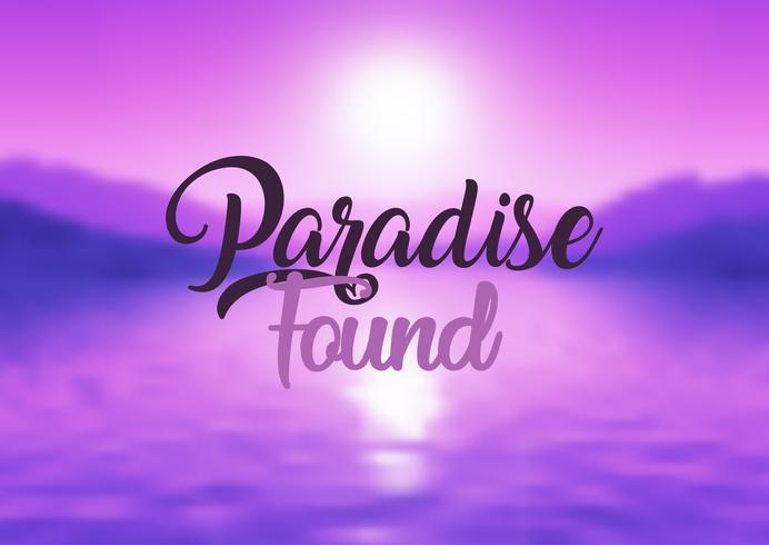 Paradise found quote background  vector