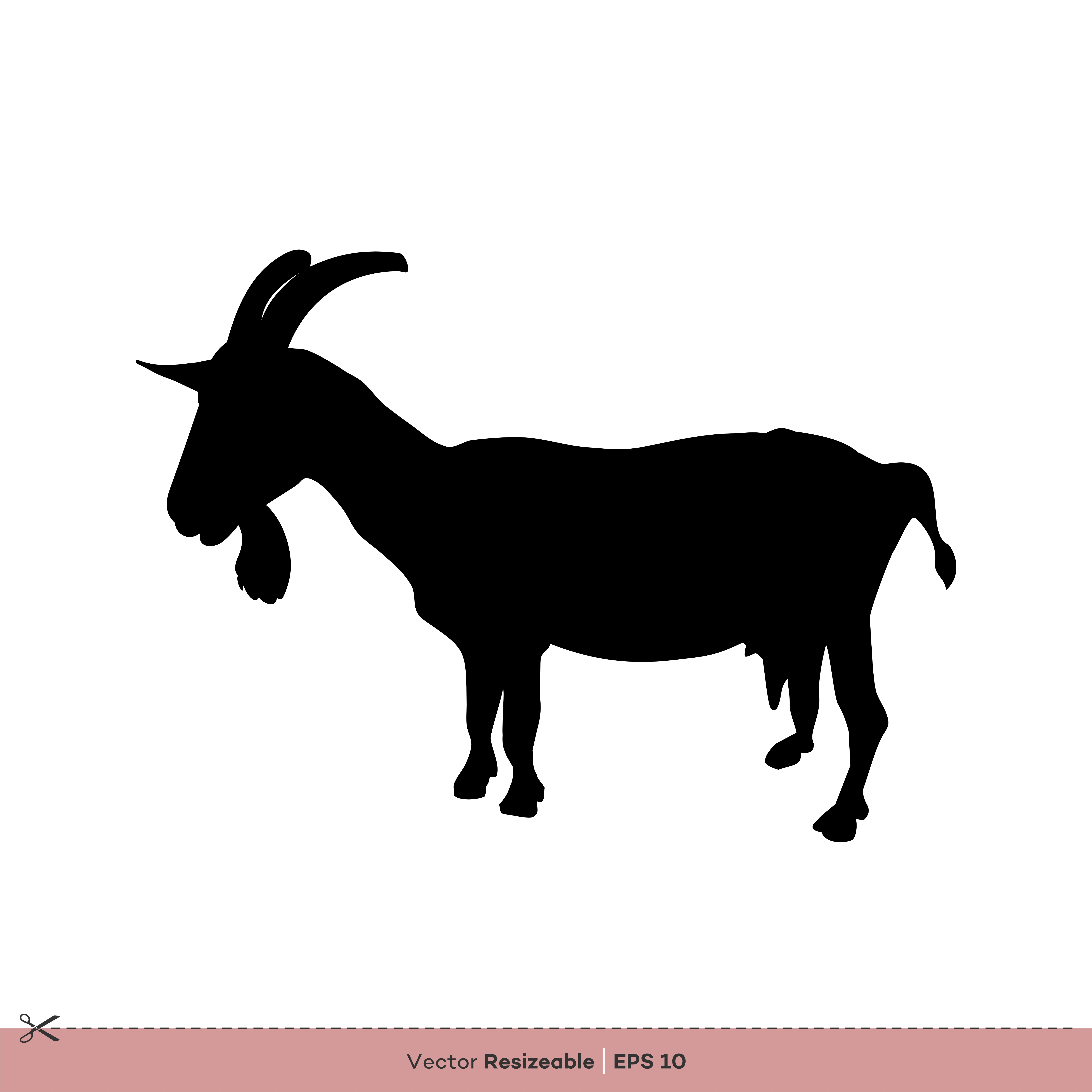 Download Farm Animal - Goat Silhouette Vector Logo Template ...