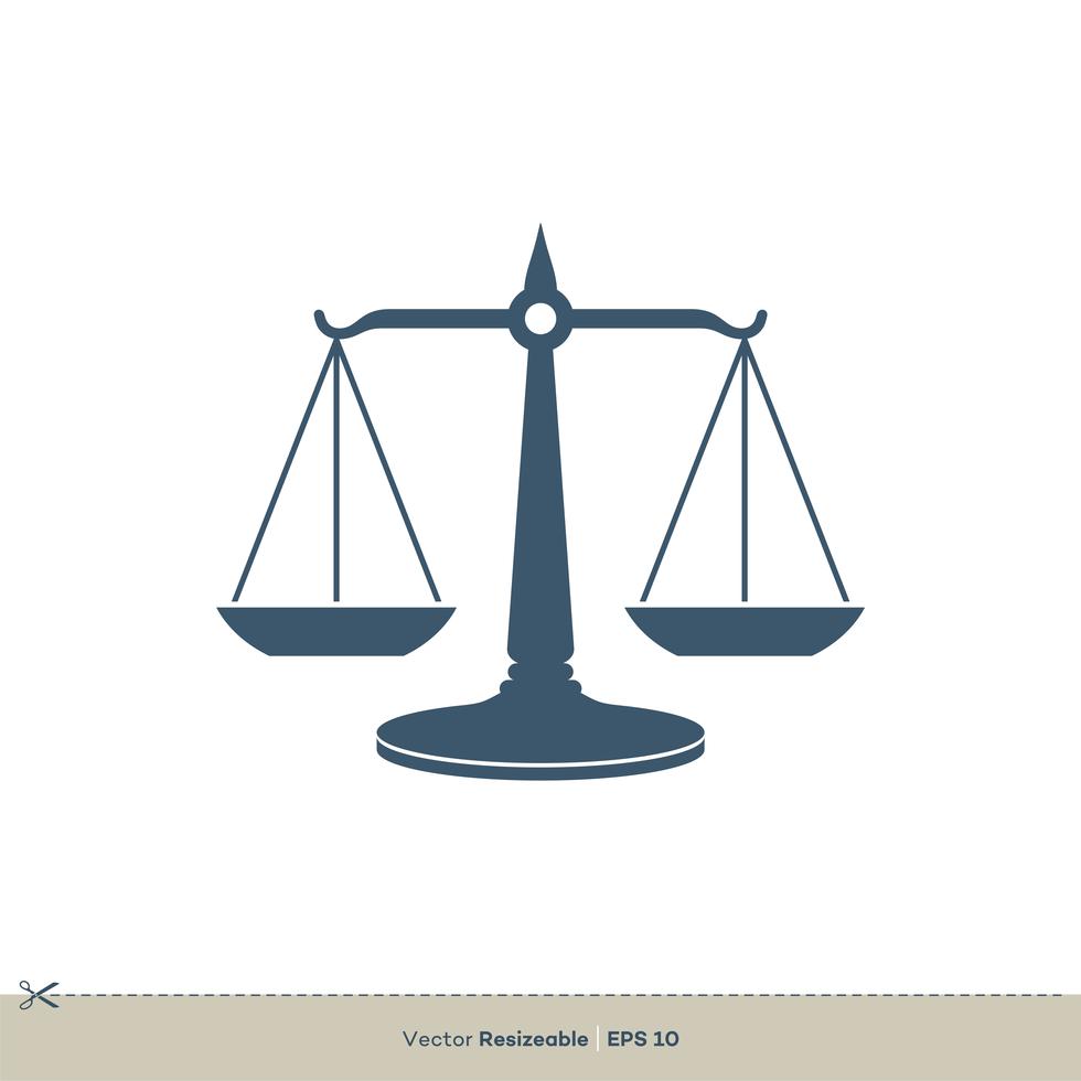 Modern Scale of Justice Logo Template Illustration Design Download