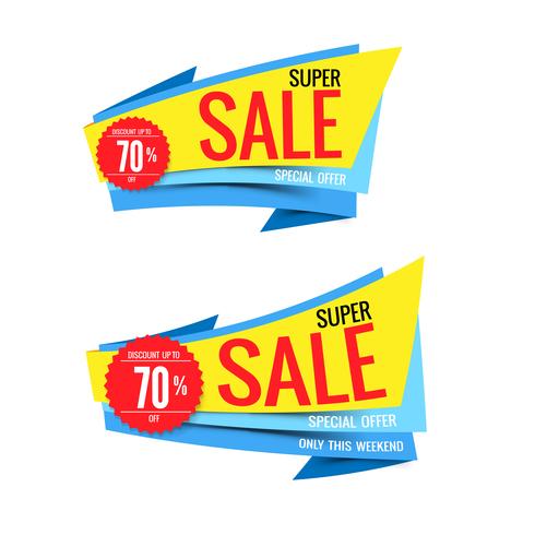 Sale text on red tag banner set 009 vector