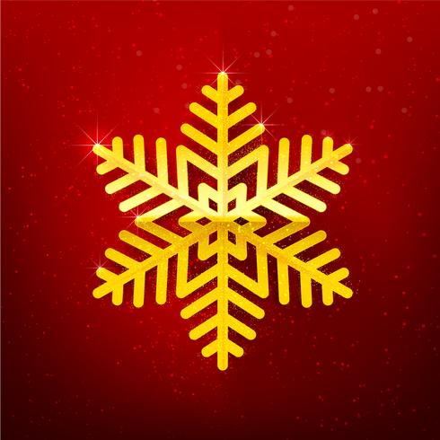 Snow flake with glittering over dark red background 002 vector