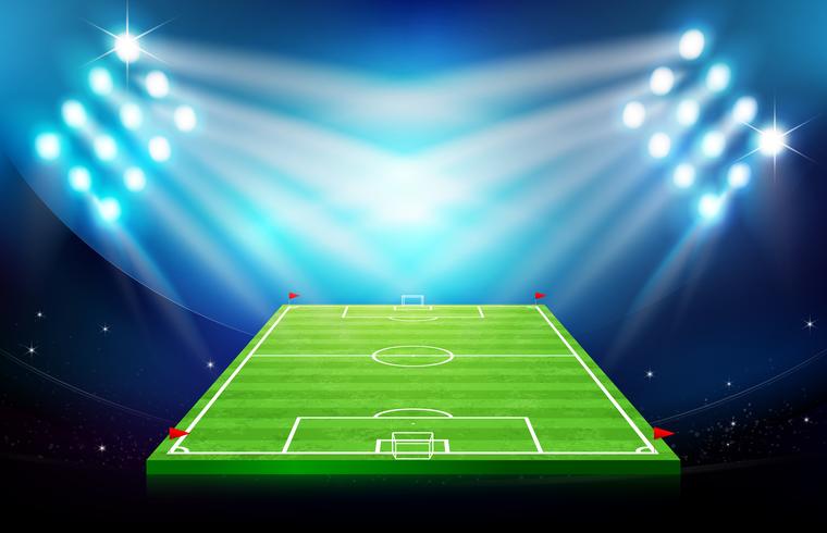 Soccer field with stadium 002 vector
