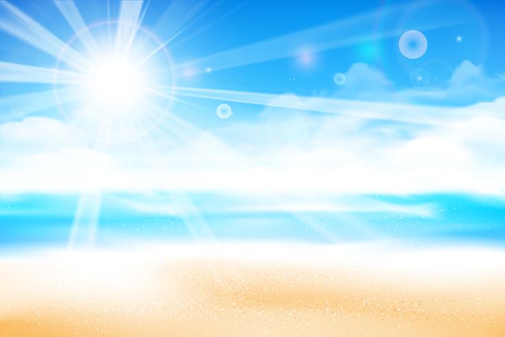 The beach over blur blue sky background 001 vector