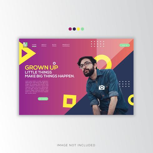 Web UI Kit  Header template vector