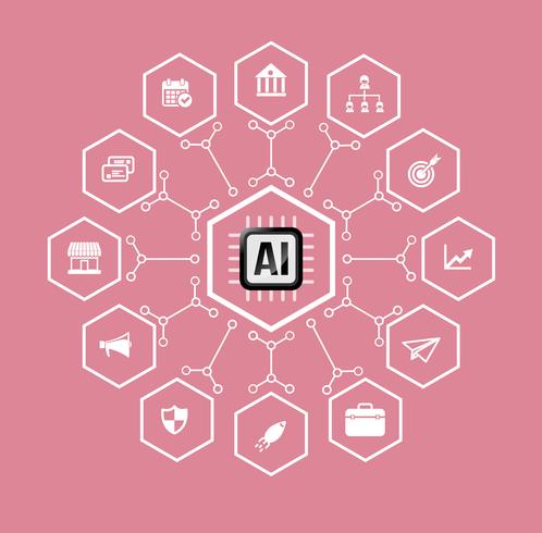 AI Artificial intelligence Technology for business and finacial icon and design element vector