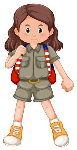 Un personaje de Girl Scouts vector