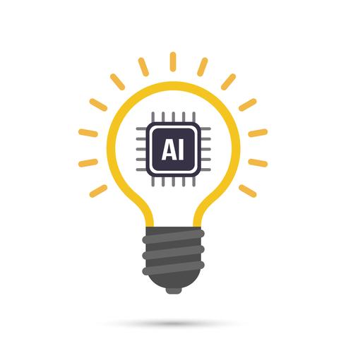 AI Artificial intelligence Technology bulb icon vector