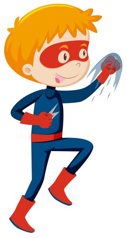 Boy super hero white background vector