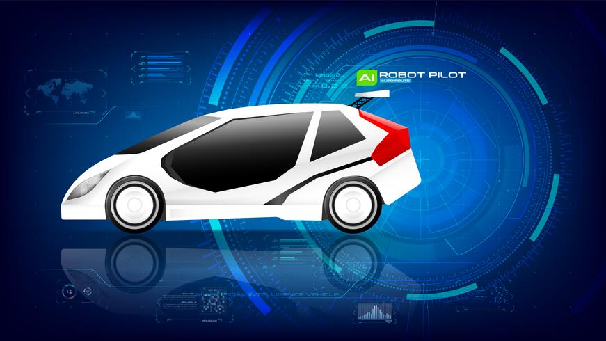 Coche electrónico EV con interfaz AI 002 vector