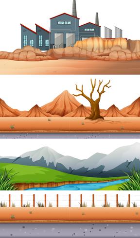 Conjunto de diferentes paisajes vector