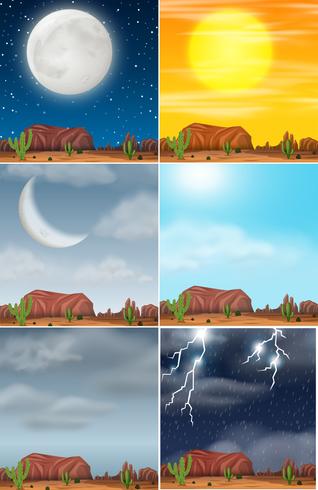 Desert whether scene set vector