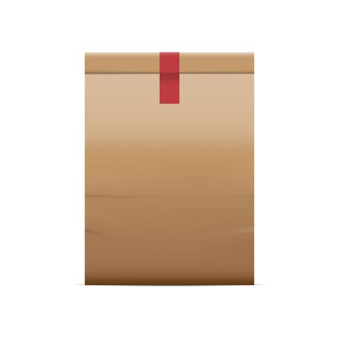 Brown paper bags isolated on white background, vector illustration.