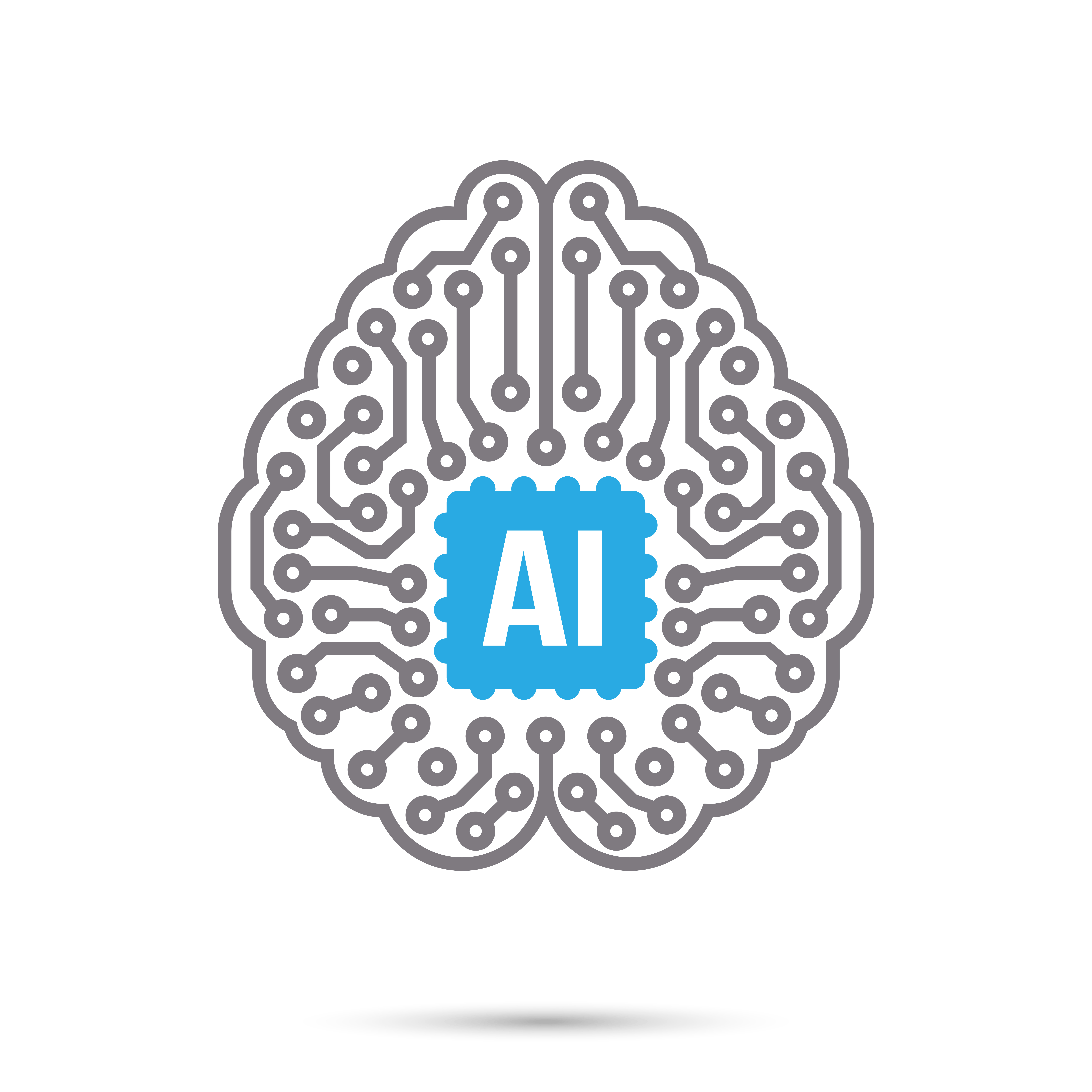 AI Artificial intelligence Technology circuit brain symbol ...