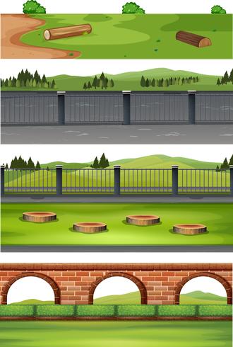 Set of diffrent nature scene vector