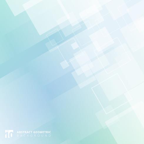 Abstract geometric squares pattern overlay motion on blue gradient color background technology. vector