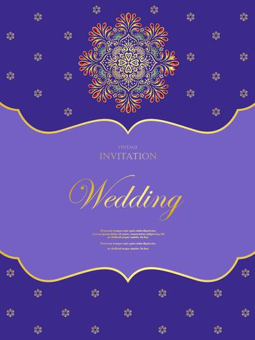 Wedding or invitation card  vintage style  with  crystals  abstract pattern background vector