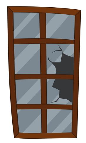 Window with broken glass vector