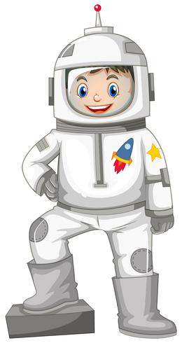 Happy boy in spacesuit vector
