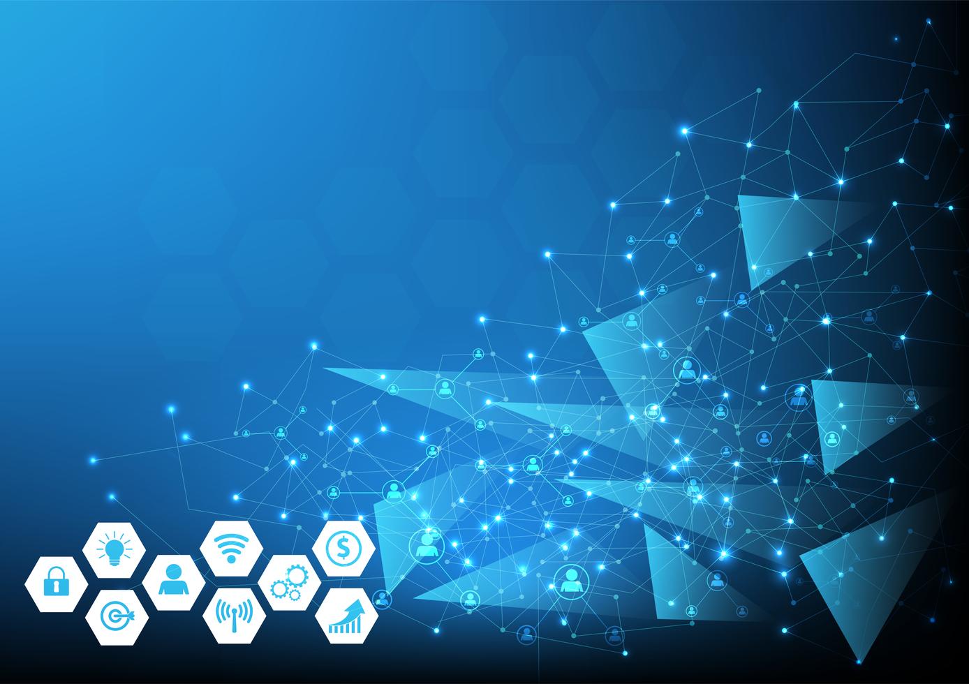 Fondo de redes tecnológicas para negocios y marketing online