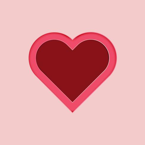 Valentines heart. Decorative heart background with valentines hearts. concept love and valentine day, paper art style. vector