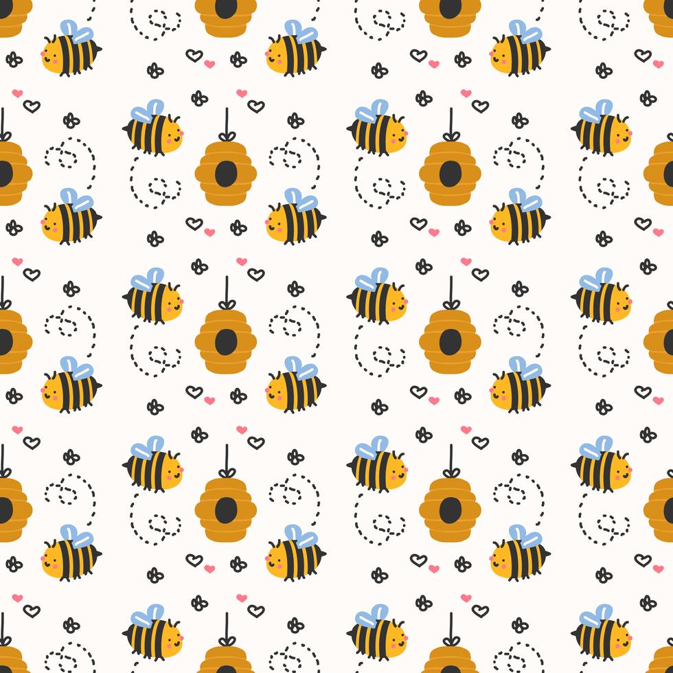 Bee Seamless Pattern 549587 Vector Art at Vecteezy