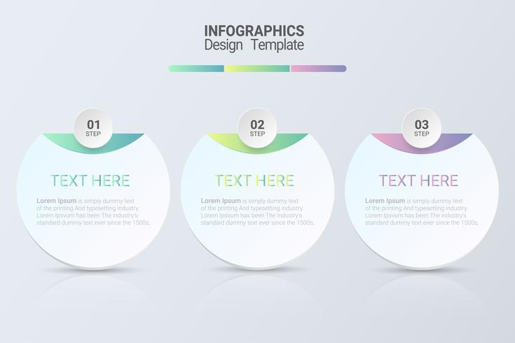 Three steps infographics. Vector business template for presentation and training.