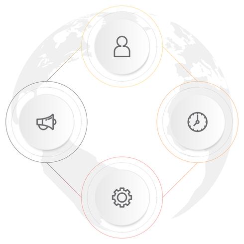 Diagrama de infografías con 4 pasos, opciones o procesos. Plantilla de negocio de vector para la presentación. Visualización de datos empresariales.