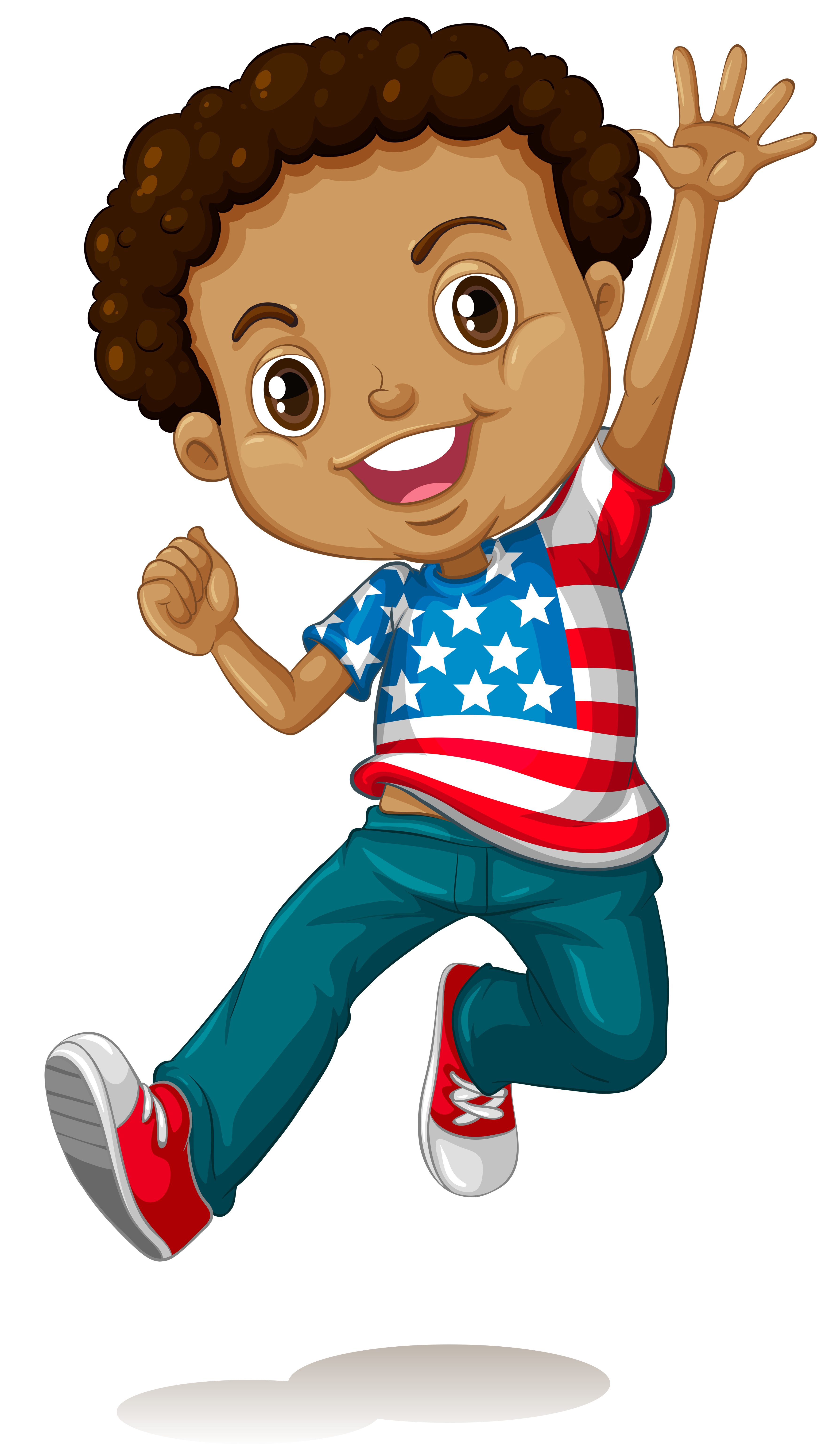 African american boy jumping 549640 Vector Art at Vecteezy