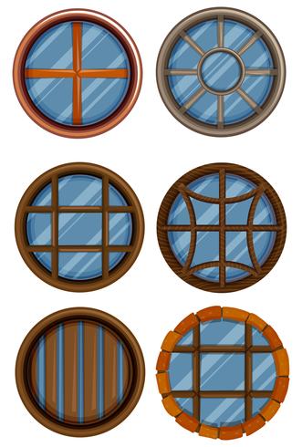 Diseño diferente de ventana redonda. vector