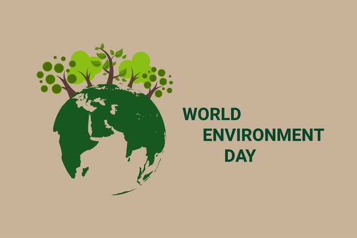 Save Earth Planet World Concept. World environment day. ecology friendly text and green natural leaf. vector