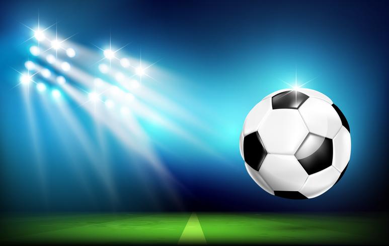 Soccer ball with stadium and lighting 001 vector