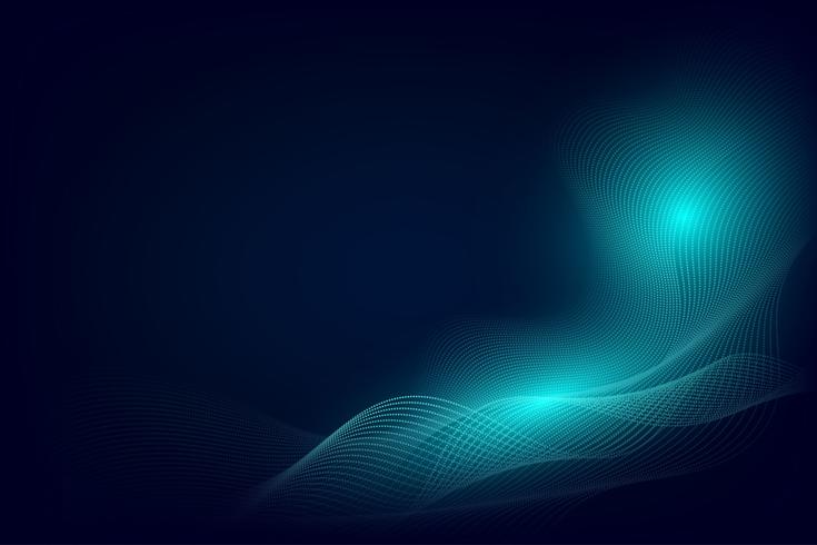 Blue particle line wave abstract background modern design with copy space, Vector illustration for your business and web banner design.