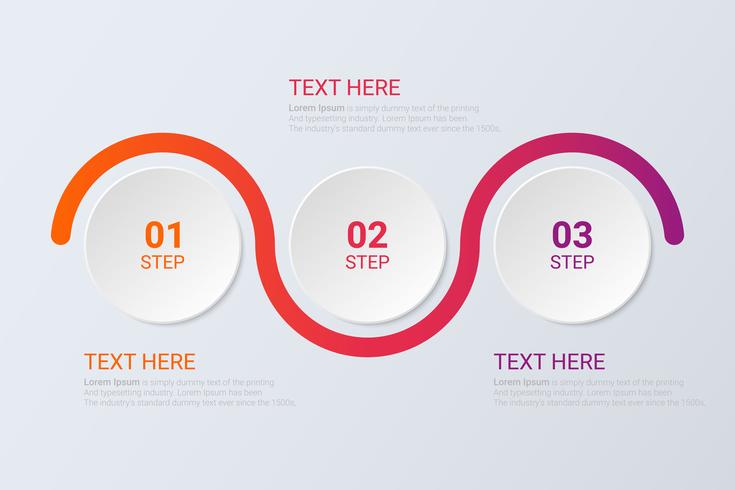 Three steps infographics. Workflow strategy or team work. vector