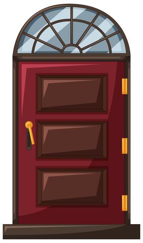 Red door with wooden frame vector