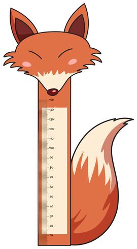 Height measurement chart with wild fox vector