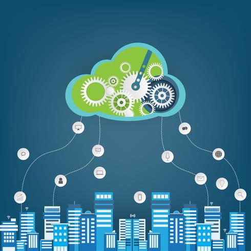 Cloud computing technology. Creative cloud background for business. vector