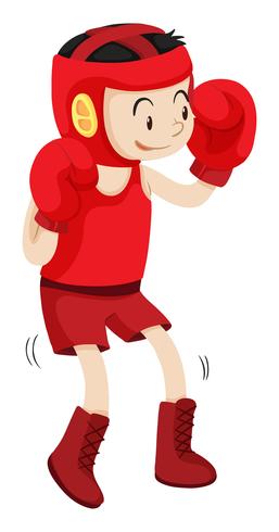 Boxer in red corner vector