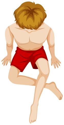 Man sunbathing on white background vector