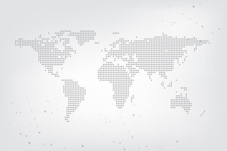 Dotted world map vector