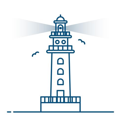 Line art style. Lighthouse vector.  vector