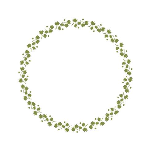Seamless Pattern Wreaths with green leave spring. floral frame background. vector