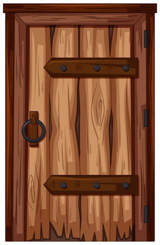 Puerta de madera con mal estado. vector