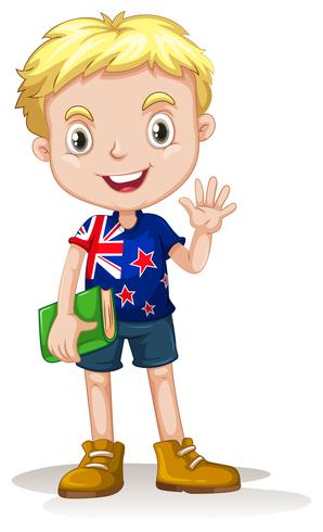 NewZealand boy carrying a book vector