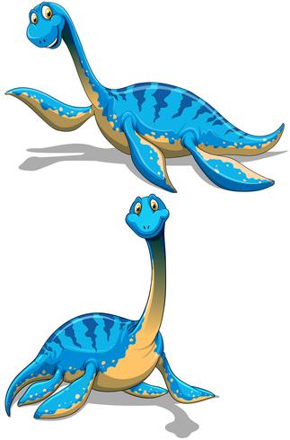 Blue dinosaur with long neck vector