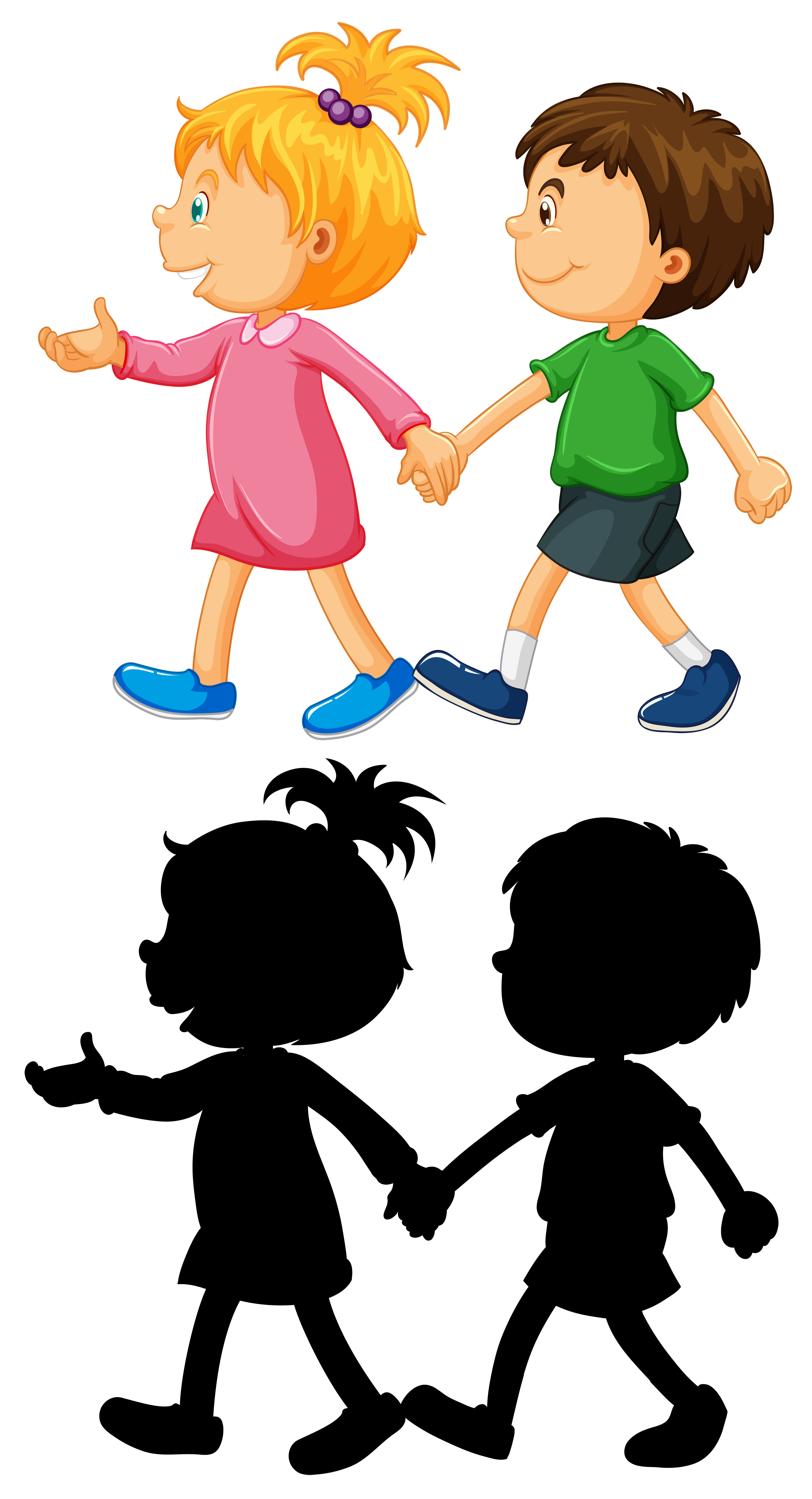 Boy And Girl Holding Hands Vector Art At Vecteezy