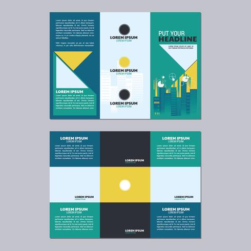 Trifold Business Brochure Template Two Side vector