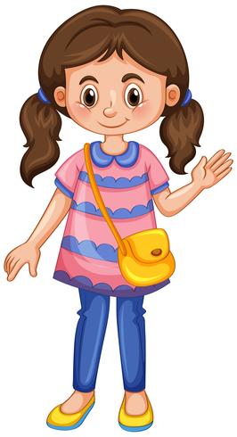 Little girl waving hand vector