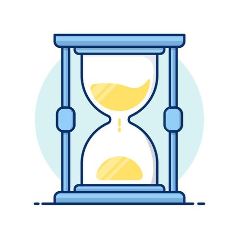 Line art icons. Hourglass antique instrument. Hourglass as time passing concept for business deadline. vector