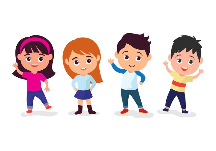 Children Character Set vector